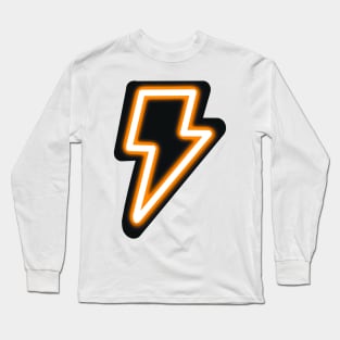 Neon Orange Lightning Bolt Long Sleeve T-Shirt